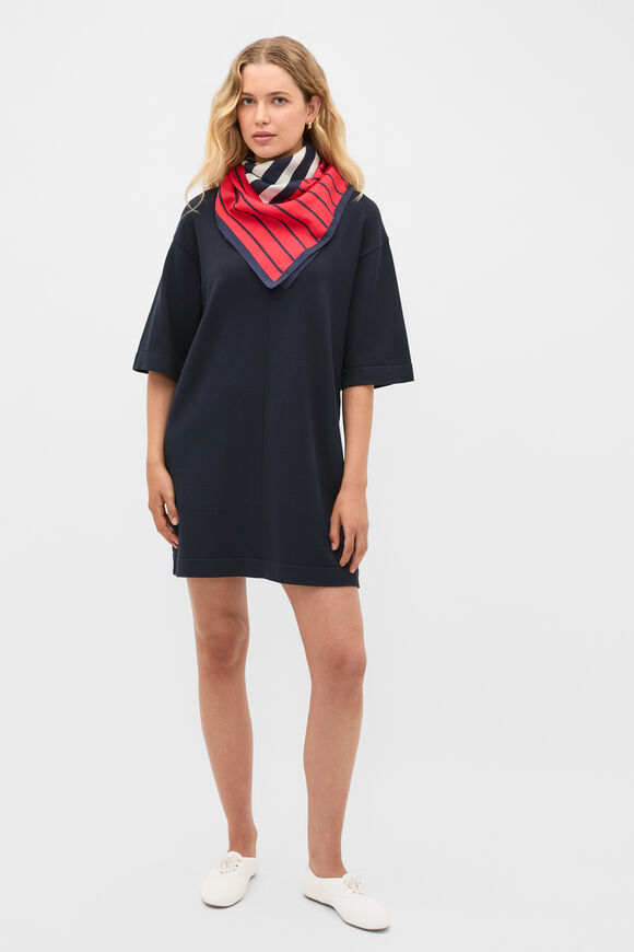 Knitted Relaxed Tee Dress  Twilight Blue  hi-res
