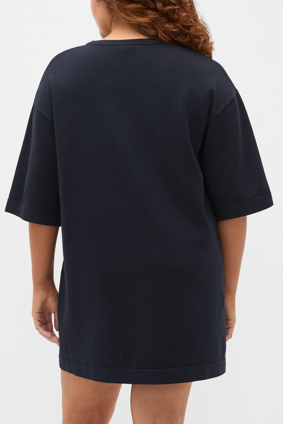Knitted Relaxed Tee Dress  Twilight Blue  hi-res