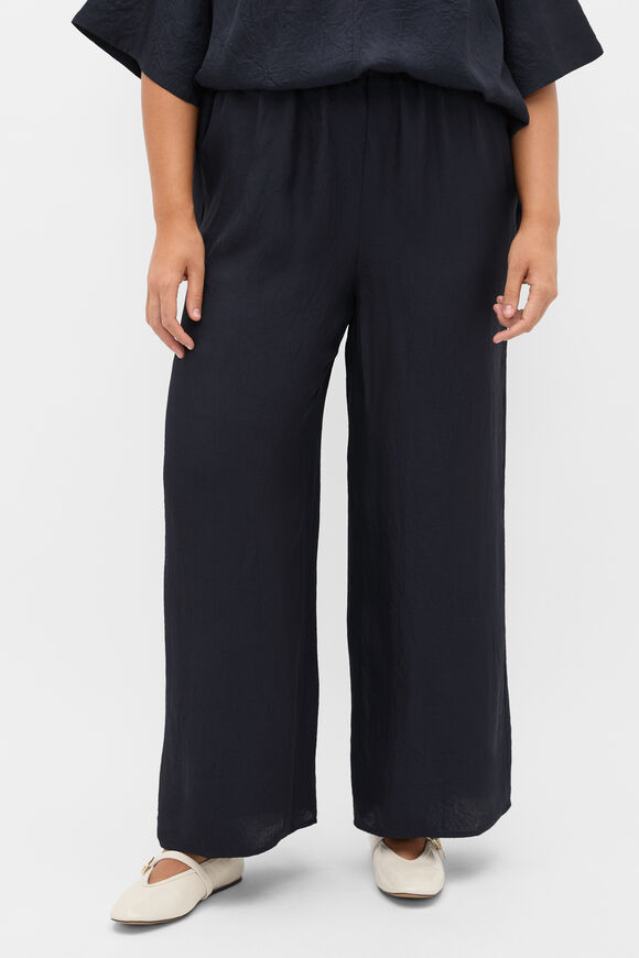 Textured Satin Easy Wide Leg Pant  Twilight Blue  hi-res