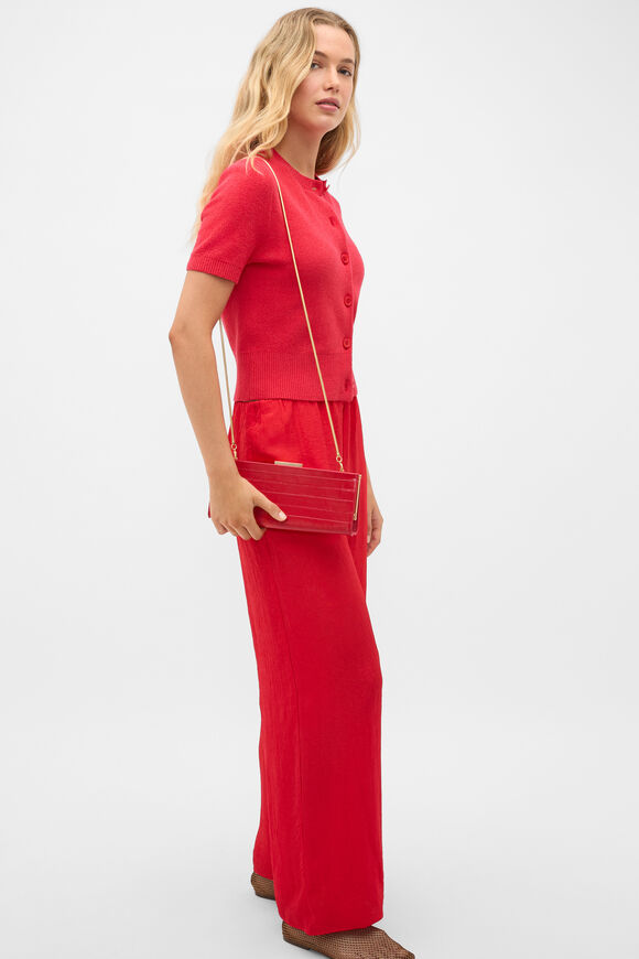 Leather Box Clutch  Chilli Red  hi-res