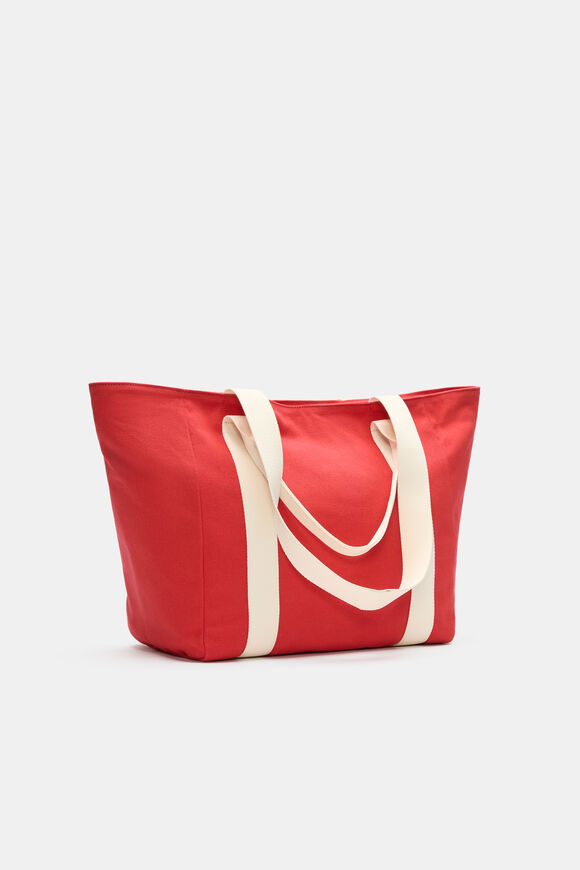 Canvas Weekend Tote  Chilli Red  hi-res