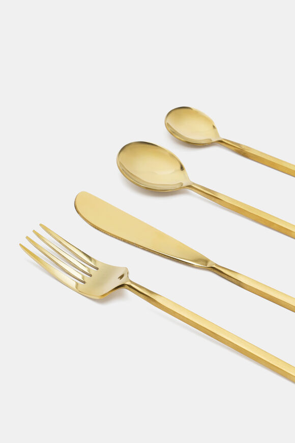 Lana Cutlery Set of 16  Gold  hi-res