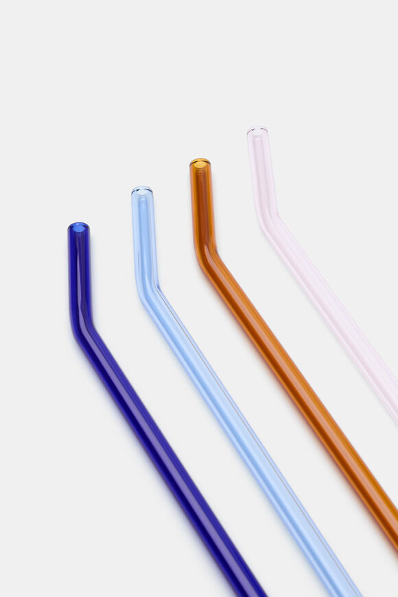 Ellis Glass Straw Set of 4  Multi  hi-res