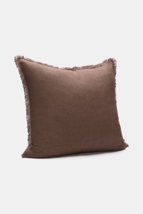 Square Fringed Cushion  Chestnut  hi-res