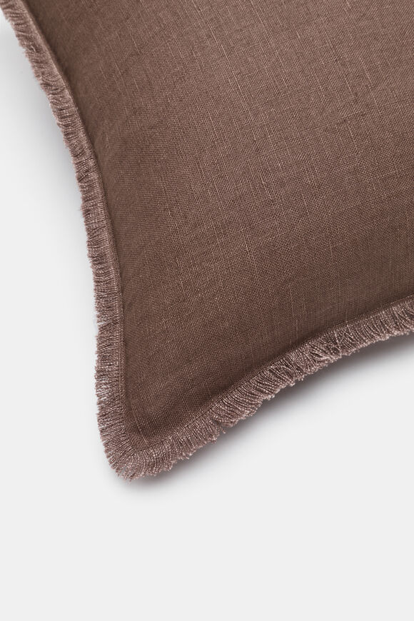 Square Fringed Cushion  Chestnut  hi-res