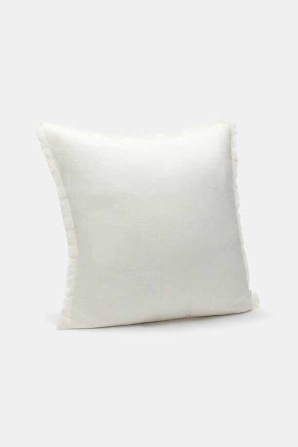 Square Fringed Cushion  Meringue  hi-res