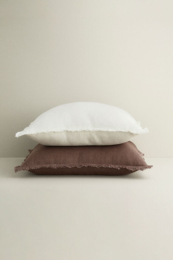 Square Fringed Cushion  Meringue  hi-res