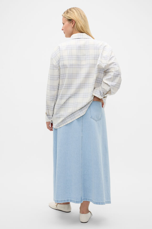 Cotton Check Shirt  Pale Slate Check  hi-res
