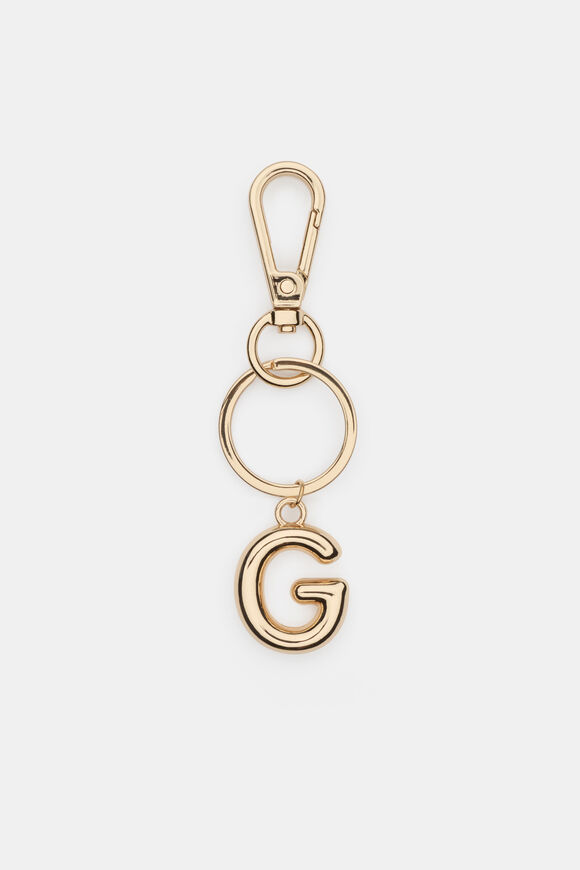Gold Initial Keyring  G  hi-res