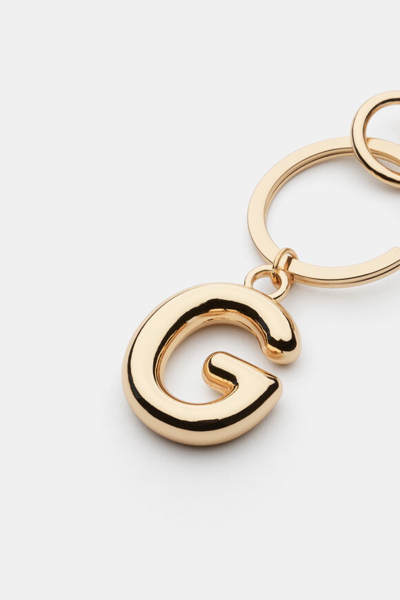 Gold Initial Keyring  G  hi-res