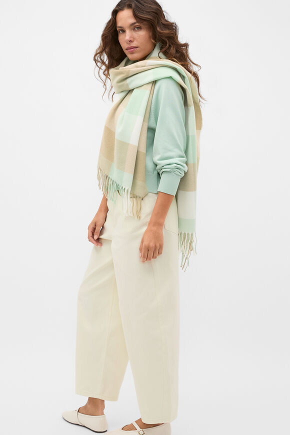 Check Scarf  Soft Moss  hi-res