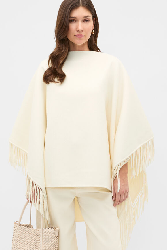 Fringe Cape  Cloud Cream  hi-res