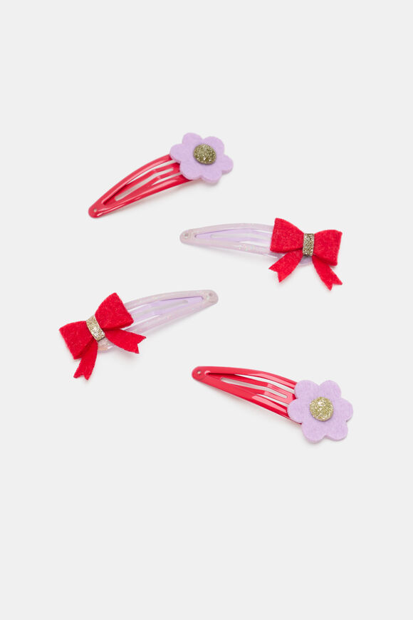 Felt Flower and Bows Snap Pack  Multi  hi-res