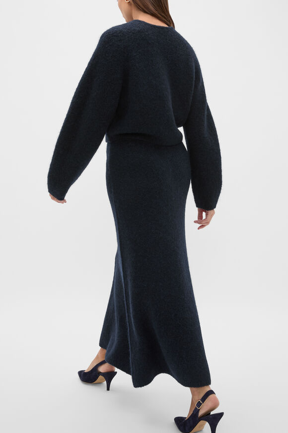 Luxe Fluffy Knit Skirt  Twilight Blue  hi-res