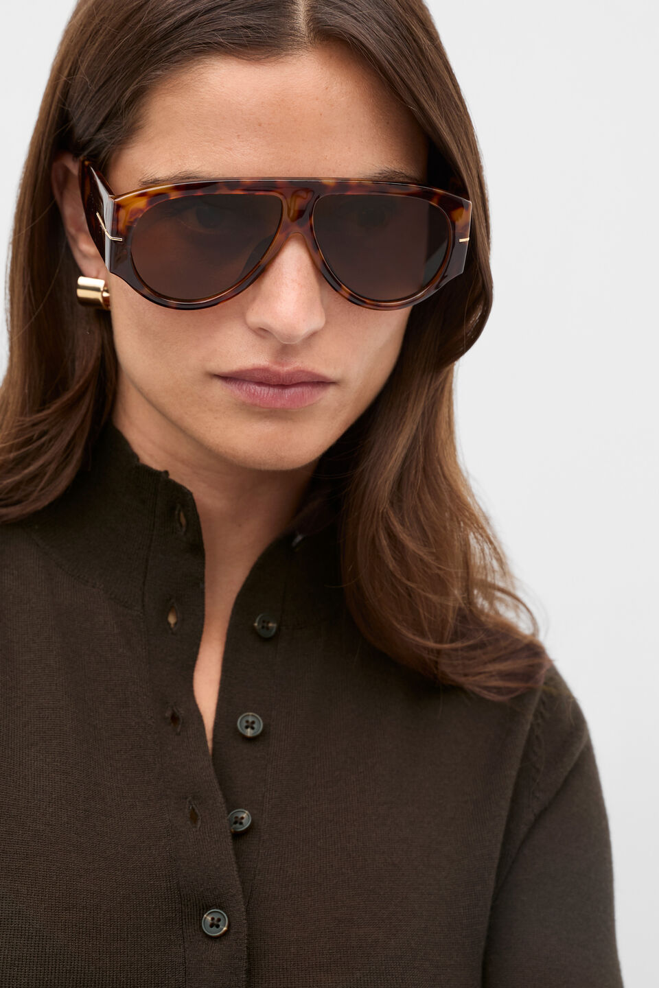 Rhi Shield Sunglasses  Dark Tort