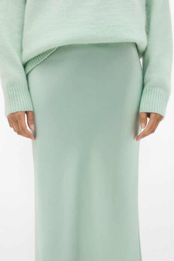 Satin Midi Slip Skirt  Soft Moss  hi-res