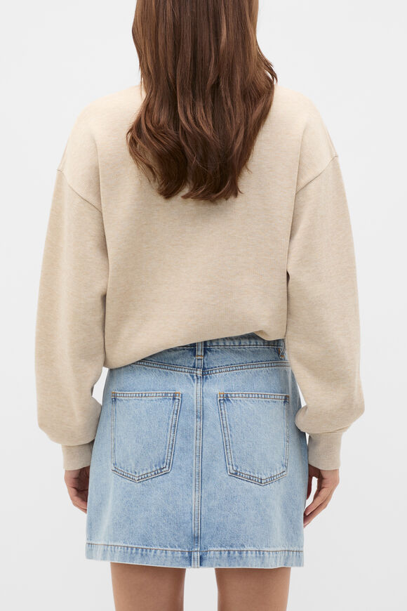 Denim Mini Button Through Skirt  Breeze Blue Wash  hi-res