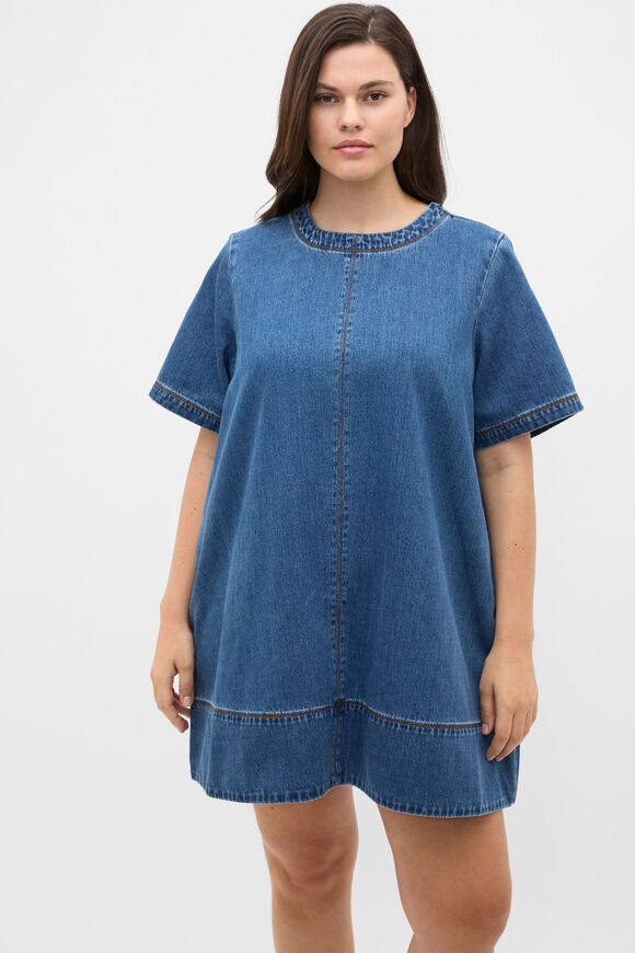 Denim Swing Mini Dress  Heritage Wash  hi-res