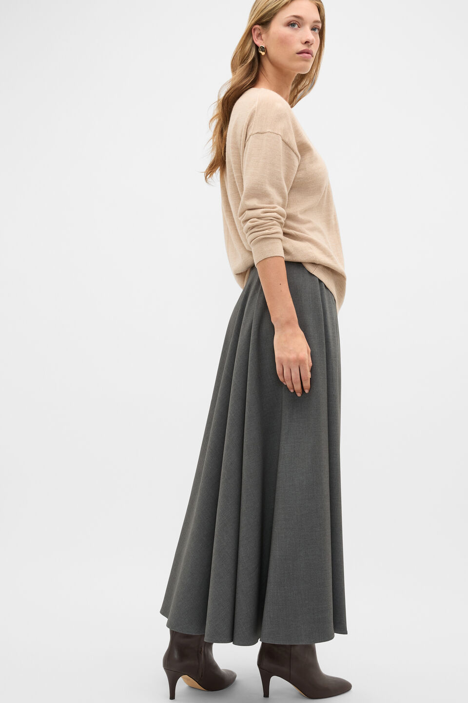 Crossdye Suit Skirt  Charcoal Crossdye