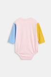 Colour Block Rugby Bodysuit  Pink Lemonade  hi-res