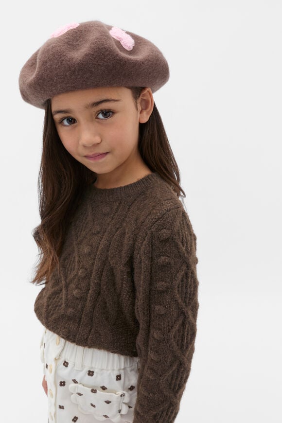 Flower Beret  Cacao  hi-res