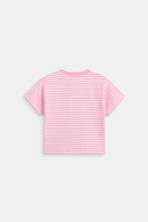 Core Stripe Logo Tee  Candy Pink  hi-res