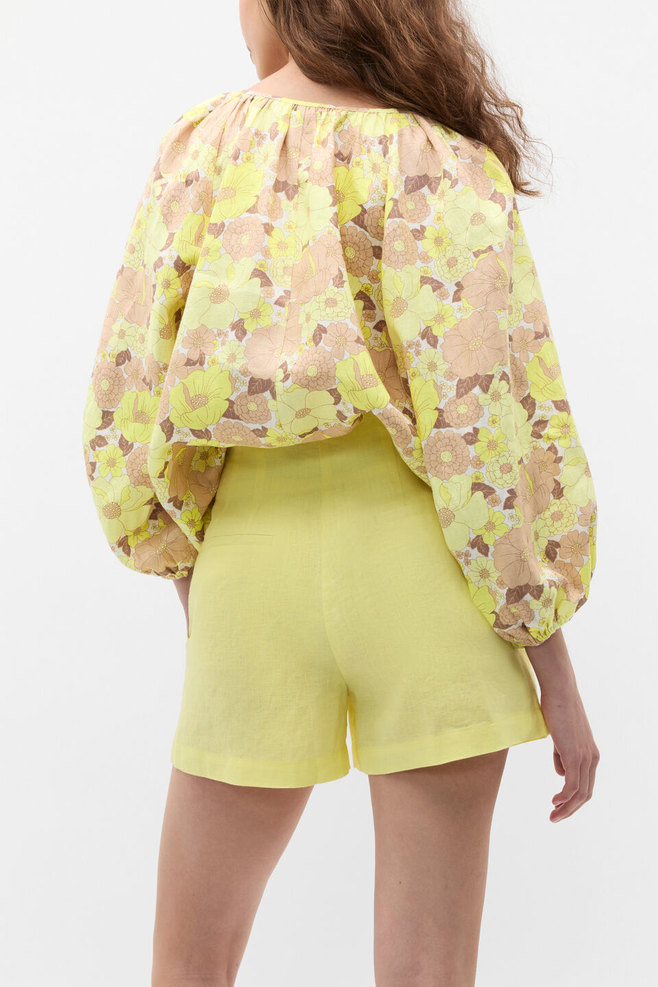 Core Linen Waisted Short  Lemongrass