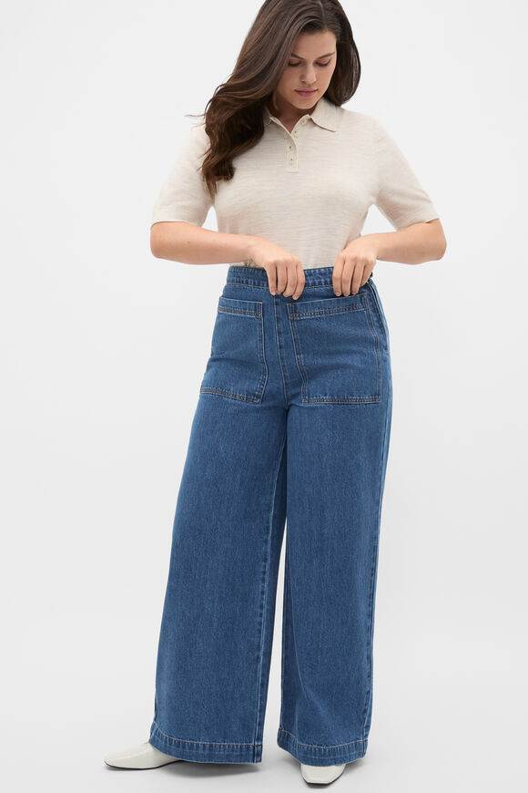 Patch Pocket Cotton Jean  Heritage Wash  hi-res
