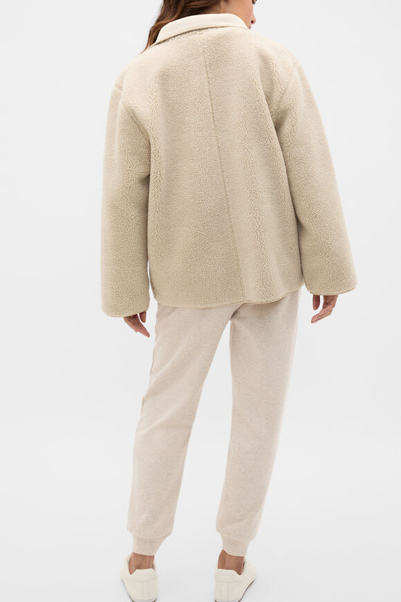 Fleece Zip Through Jacket  Wheat Marle  hi-res