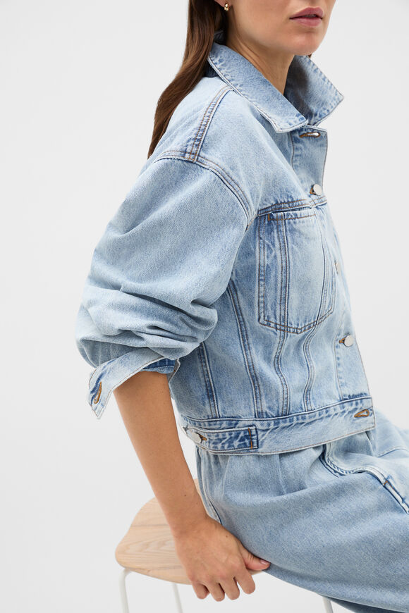 Denim Crop Jacket  Breeze Blue Wash  hi-res