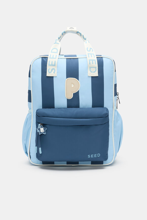 Blue Stripe Initial Backpack  P  hi-res