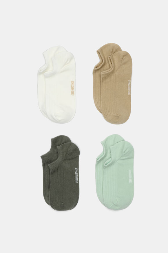4 Pack Sneaker Sock  Soft Moss Multi  hi-res