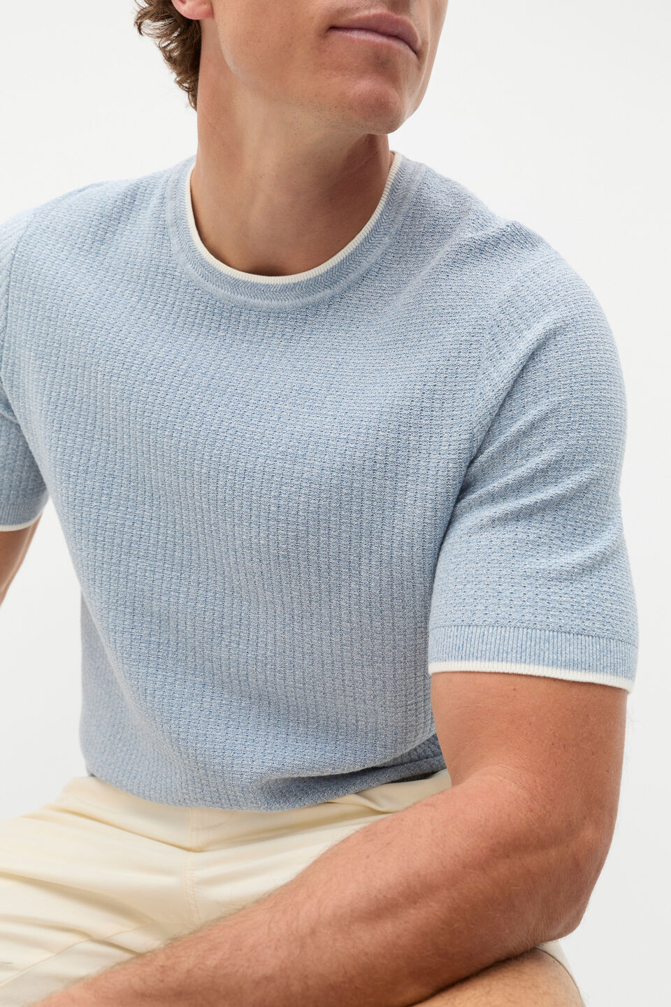Twisted Yarn Knit Tee  Sailor