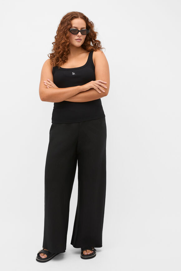 Core Linen Easy Wide Leg Pant  Black  hi-res