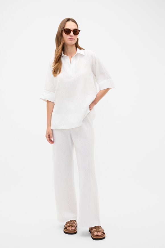 Core Linen Easy Wide Leg Pant  Whisper White  hi-res