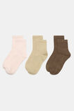 3 Pack Quarter Crew Socks  Cashew Multi  hi-res