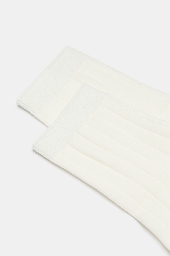 Wide Rib Quarter Crew Sock  Cream  hi-res