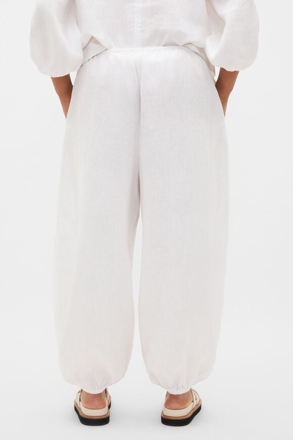 Linen Balloon Tie Pant  Whisper White  hi-res