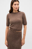 Fluffy Knit Slouch Tee  Chestnut  hi-res