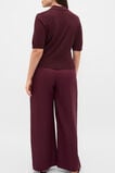 Australian Merino Knit Polo Top  Plum Red  hi-res