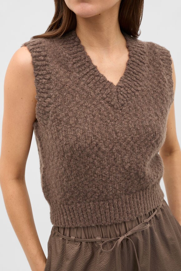 Textured Knit Vest  Chestnut  hi-res