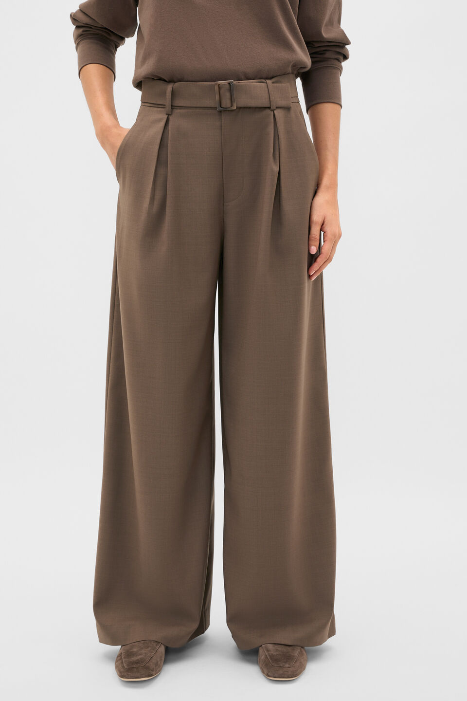 Tailored Drapey Trouser  Chestnut