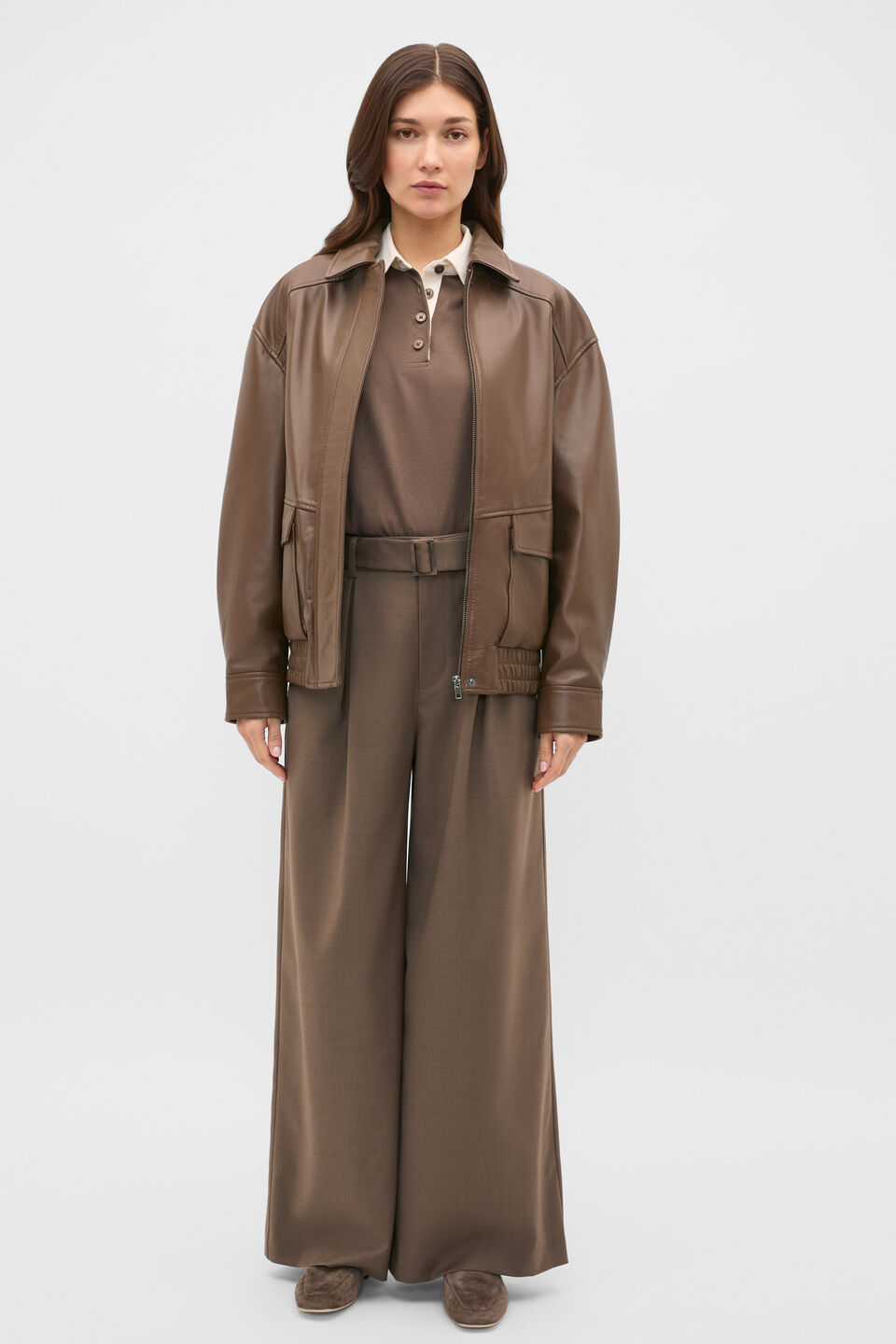 Tailored Drapey Trouser  Chestnut