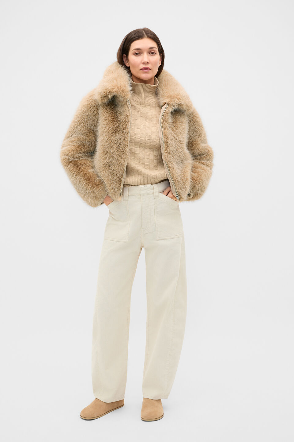 Cord Barrel Pant  Coconut Cream