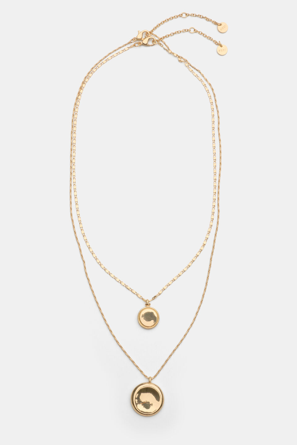 Sculptural Pendant Layered Necklace  Gold