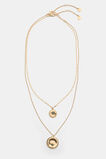 Sculptural Pendant Layered Necklace  Gold  hi-res