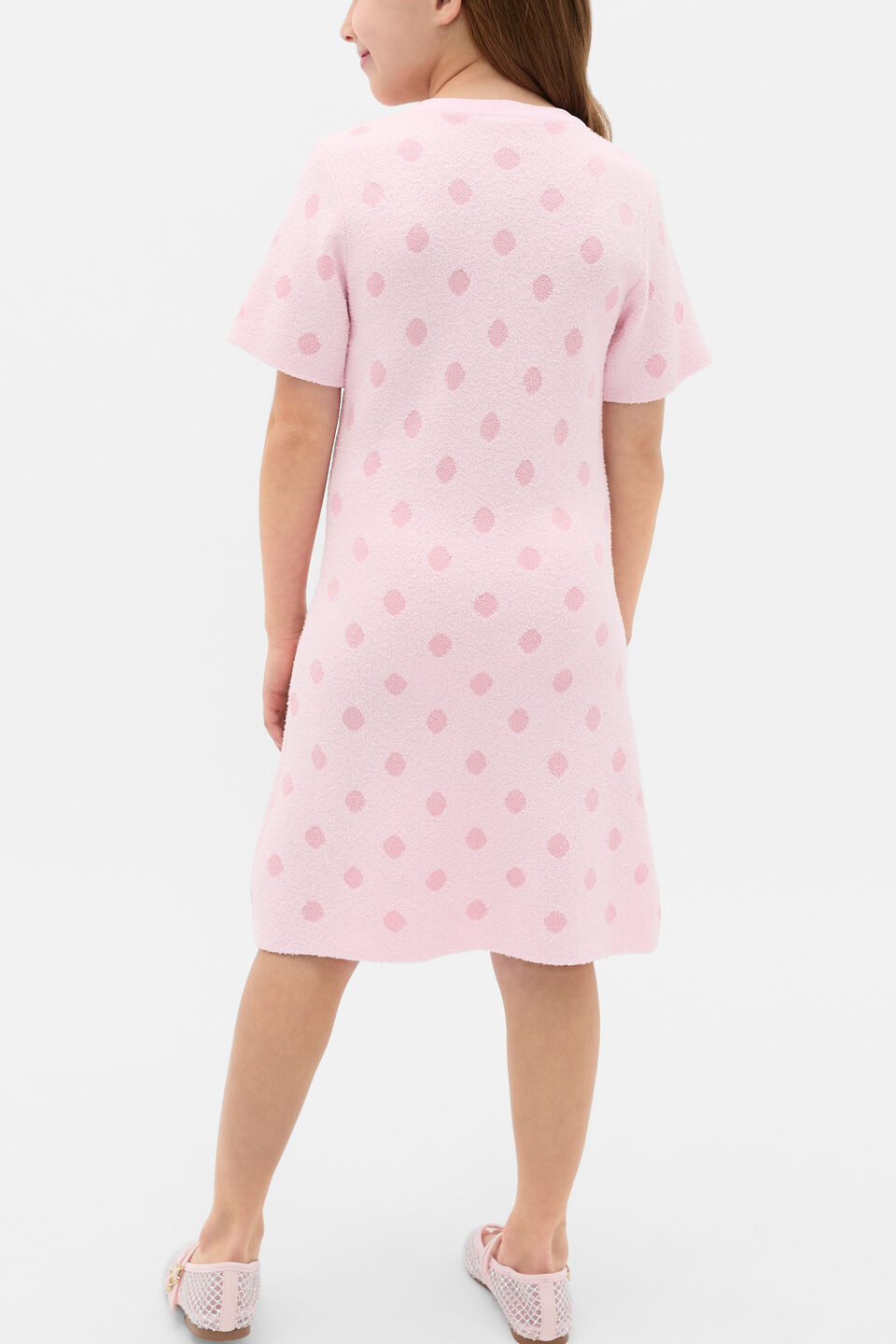 Spot Knit Dress  Pink Lemonade