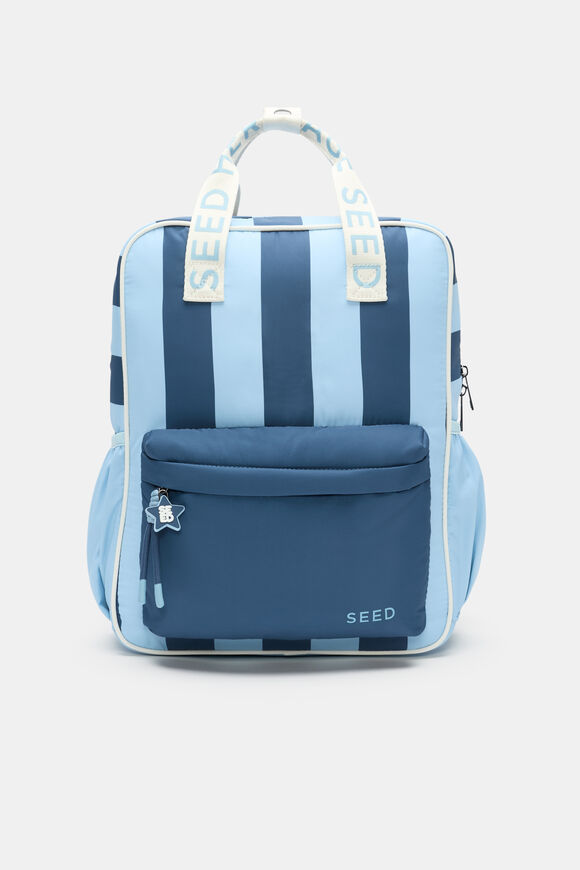 Blue Stripe Initial Backpack  Plain  hi-res