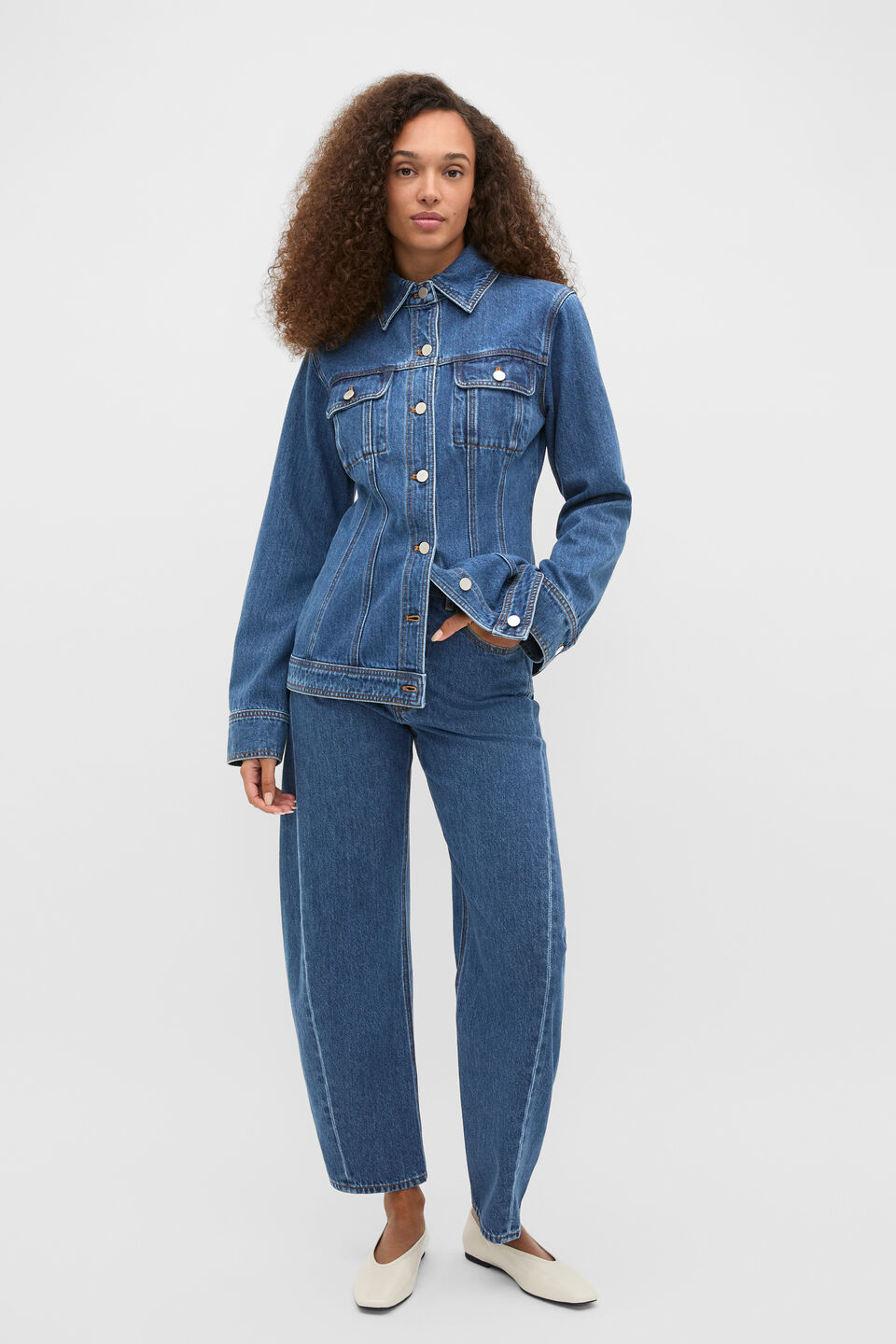 Denim Cinch Waist Jacket  Heritage Wash