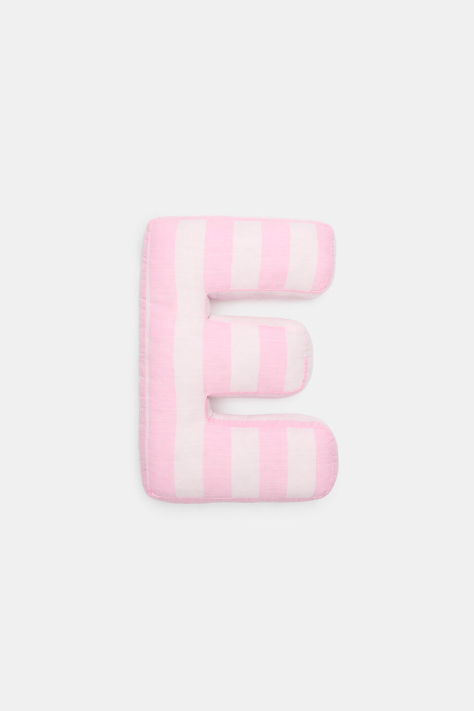 Pink Stripe Initial Cushion  E
